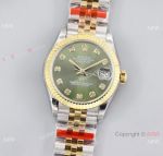 Swiss Grade Rolex Datejust Two Tone Green 31 mm watch in TWF 2824 Movement